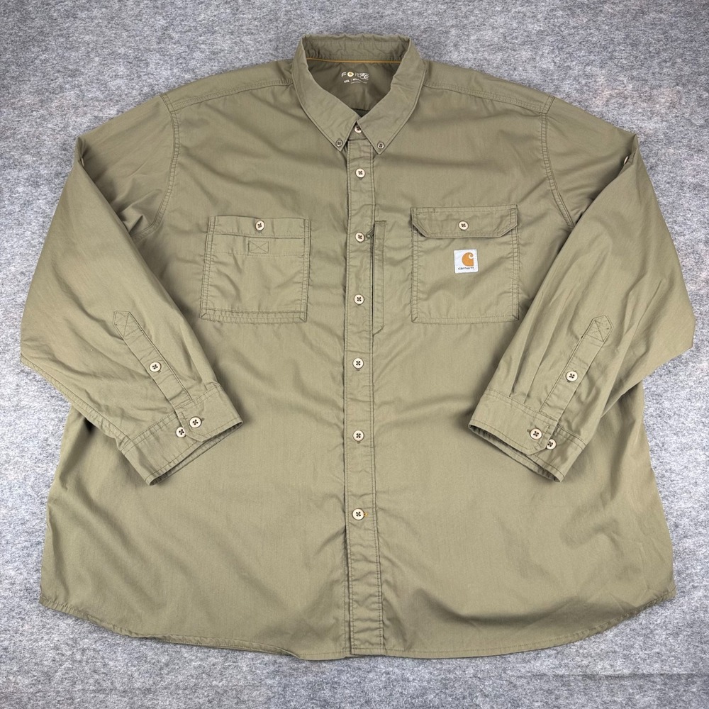 Carhartt Force Ridgefield Button Down Shirt Long Sleeve Relaxed Fit Mens 4XL